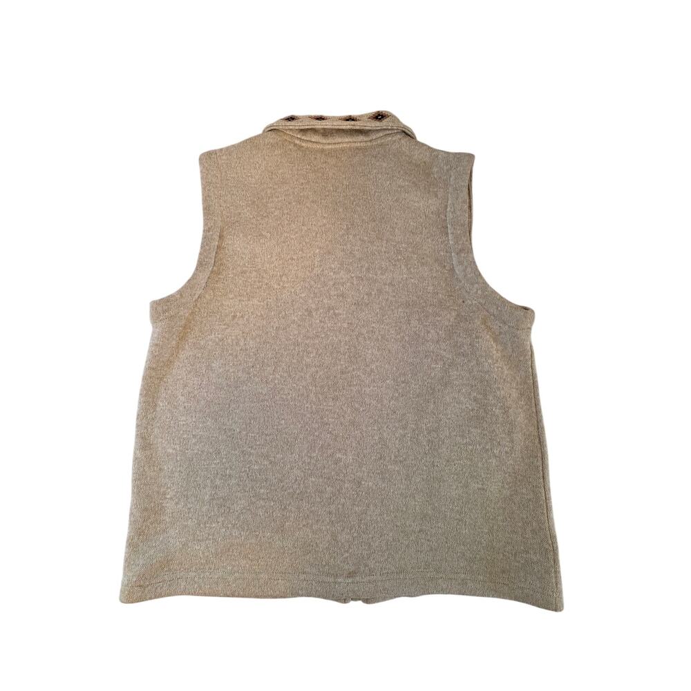Blair y2k Giraffe Full Zip Knit Tan Embroidered Applique Sweater Vest Womens M - Picture 2 of 7